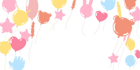 helium balloons isolated in the air for birthday, anniversary, celebration, event design vector illustration