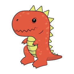 Vector illustration of a red dragon. Dragon isolated on a white background. Dragon for the design of postcards, website, posters, advertising companies. New Year 2023 year of the dragon. 10 EPS