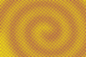 Purple Yellow spiral background with halftone dots pattern. Retro pop art background.