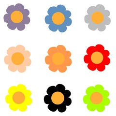 set of flowers