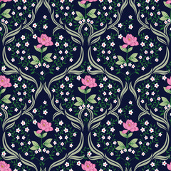 seamless geatmicals flower design pattern on background