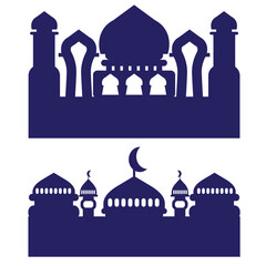nice mosque silhouette for islamic celebration design