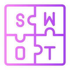 swot analysis gradient icon