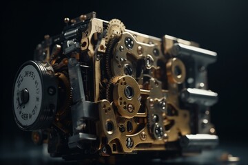 A mechanism with a code-lock and key. Generative AI