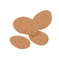 Potato vegetable isolated on white. Vector flat clipart.