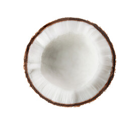 half coconut isolated on transparent png