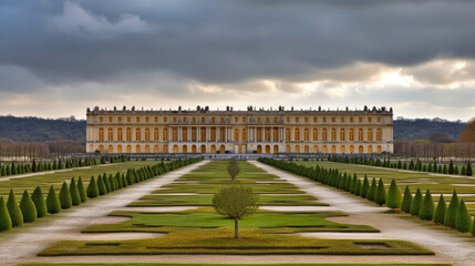 Palace of Versailles. Breathtaking travel destination place. Generative AI