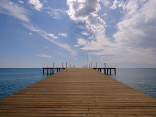 Fototapeta premium beautiful sea view and wooden pier