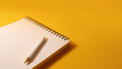 White notepad on yellow background (AI Generated)