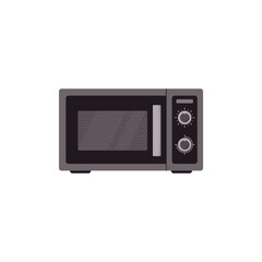 Microwave oven flat vector illustration isolated on white background.