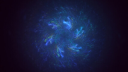 Obraz premium 3D rendering abstract blue fractal light background