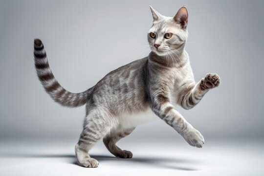 Cute cat isolated on white background. Generative Ai