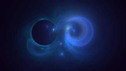 3D rendering abstract blue fractal light background