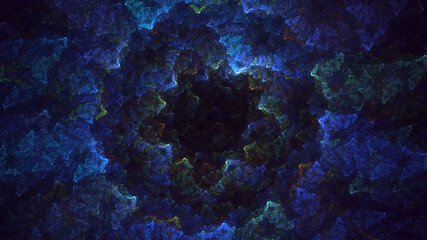 3D rendering abstract blue fractal light background