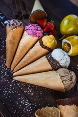 Helados de sabores frutales