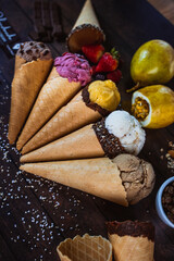 Helados de sabores frutales