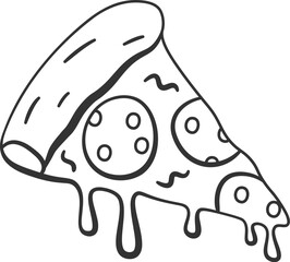Hand Drawn Pizza Piece