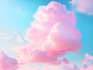 Dreamy clouds, pastel colors, landscape made with Generative AI.