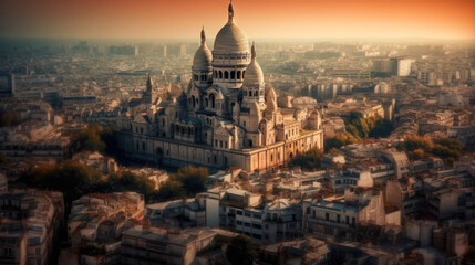 Montmartre. Breathtaking travel destination place. Generative AI