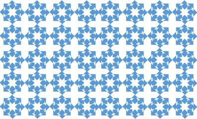 pattern with snowflakes mandala blue star pattern on white background as seamless repeat style replete image design for fabric printing