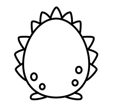 recommend clip art: Kawaii baby dragon egg cartoon outline icon