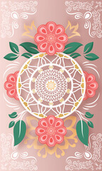 Illustration of Beautiful Floral Background For Greeting Card.