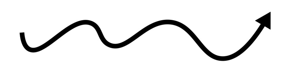 Wavy arrow icon. Waveform. Vector.