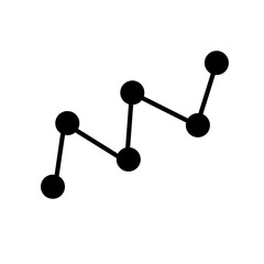 Gradually rising line graph. Vector.