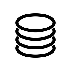 Simple stacked coins icon. Vector.