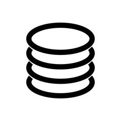 Simple stacked coins icon. Vector.