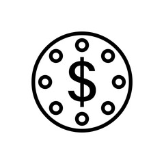 Casino dollar chip icon. Vector.