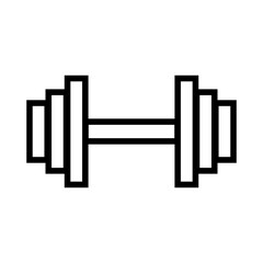Simple dumbbell icon. Muscle training equipment. Vector.
