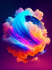 Creative clouds, vibrant colors, made with Generative AI.