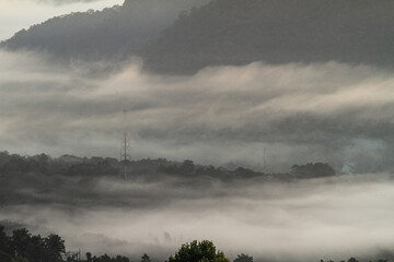 Fototapeta na wymiar misty morning mist