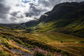 Obraz premium The Valley of Glencoe in the Scottish Highlands