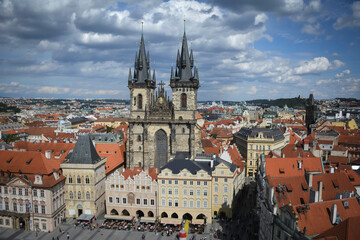 Fototapeta na wymiar The Church of Our Lady before Týn in Prague Old Town - Czech Republic