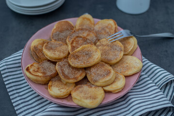 sweet home made cinnamon pancakes for breakfast