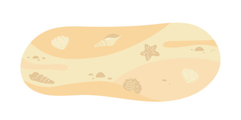 Exotic empty beach with sea stars and seashells