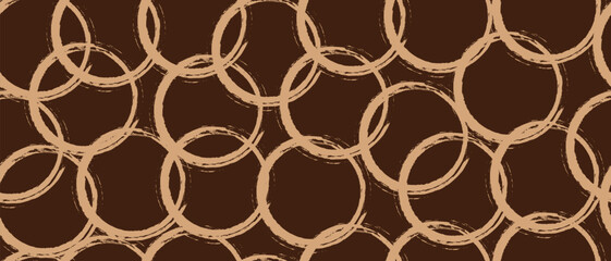 Fototapeta premium Coffee rings seamless pattern, vector