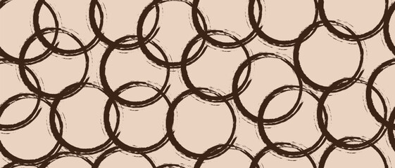 Coffee rings seamless pattern, vector
