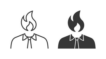 Psychosis icons. Symbol of stress, anxiety, panic. Vector illustration.