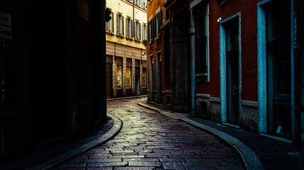 Milan, Italy, streets in historic center, downtown