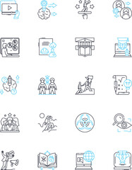 Time schedule linear icons set. Schedule, Timeframe, Rhythm, Routine, Agenda, Timetable, Deadline line vector and concept signs. Due date,Timeline,Calendar outline illustrations