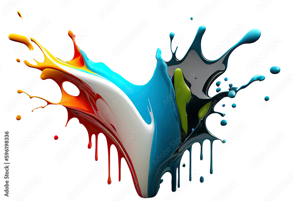 Canvas Prints colorful paint splash. rainbow colors. isolated design element on the transparent background. genera