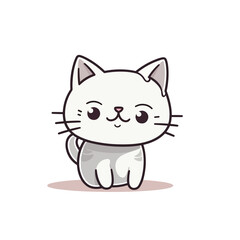 grey Persian kitty cat standing