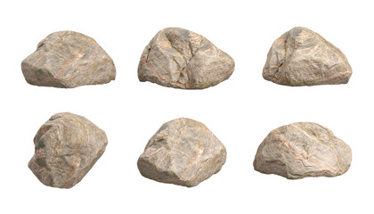 Heavy stones isolated backgrounds 3d render png