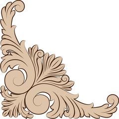 retro graphic ornament. Floral design element