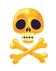 Pirate sign, skull crossed bones death or danger
