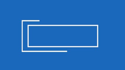 Simple line creating a rectangle animation in 4K. Logo name or title reveal animation template expanding and vanishing lower third animation. Trendy corporate colors. 
