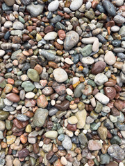 colorful pebbles on the beach